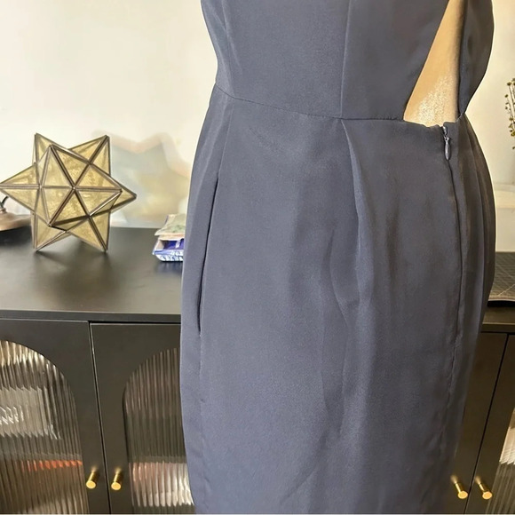 BCBGeneration Women’s Stormy Sky Button Open Back Dress - Picture 6 of 7